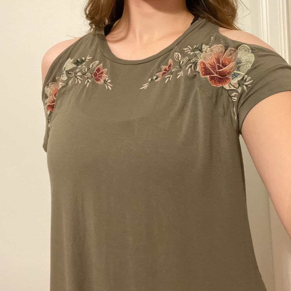 Olive Green Shoulder Showing Top